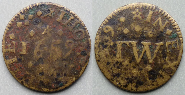 Exeter, Thomas White 1659 farthing